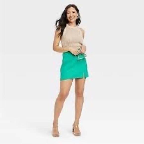 a new day Dresses & Skirts - Women's Mini Linen Skirt - A New Day Green Size Large